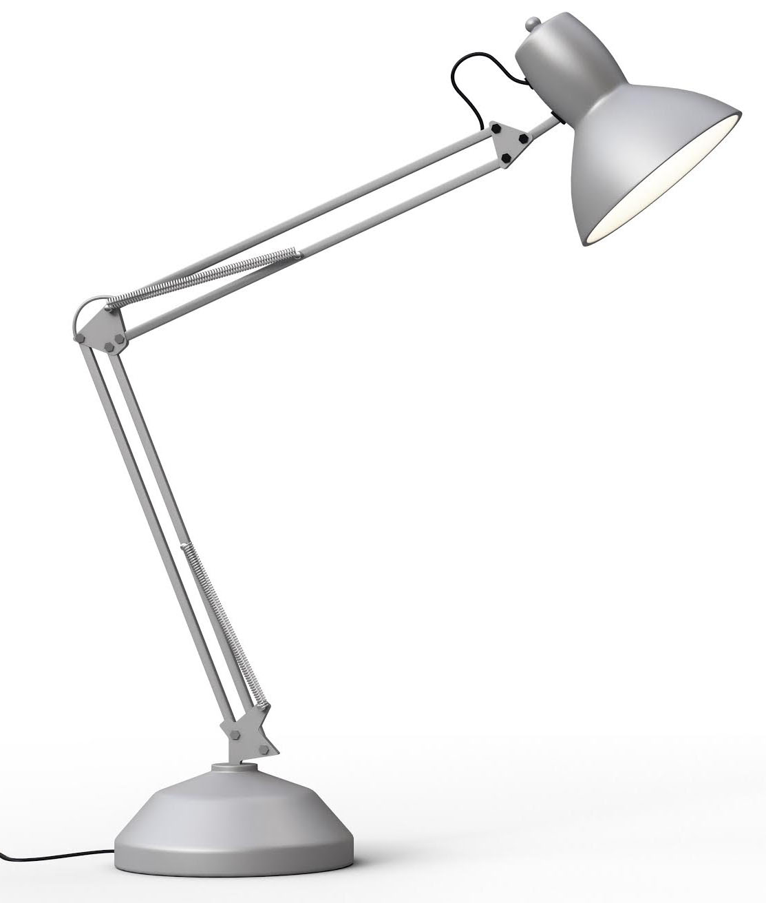 Vintage white desk lamp isolated on gray